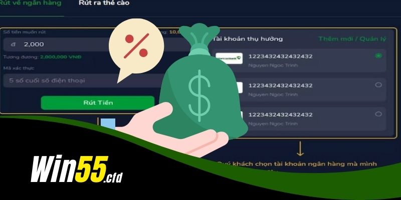 Người chơi cần đáp ứng điều kiện rút tiền Win55